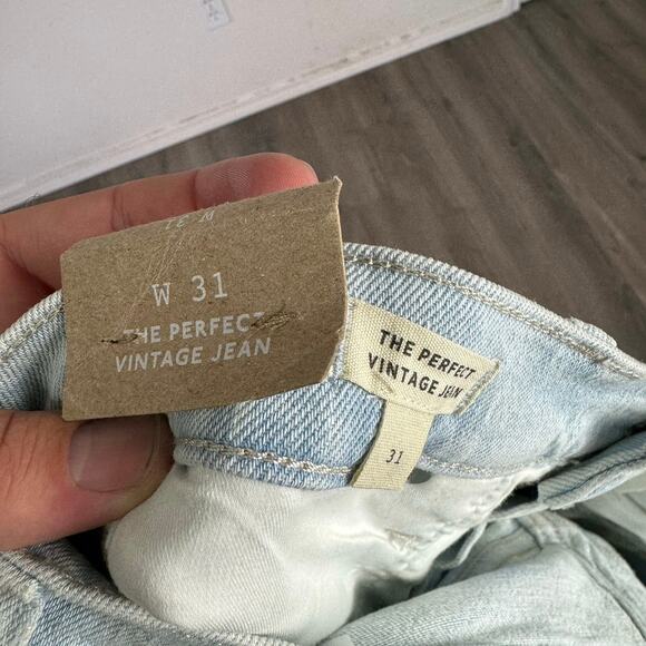 Madewell Perfect Vintage Chestnut Light Wash Jeans US Women's 24T New - Picture 5 of 8